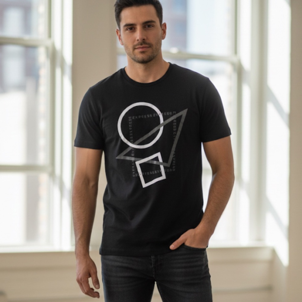 Express Black Graphic Tee / Size L